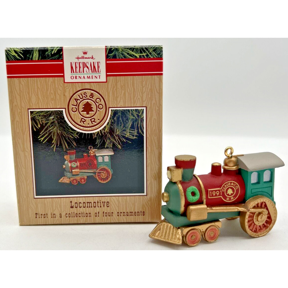 1991 Hallmark Claus & Co Railroad Locomotive Train Keepsake Ornament U244